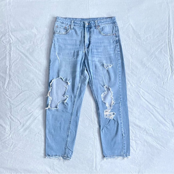 Wild Fable High Rise Distressed Mom Jean - 10 - Picture 1 of 7